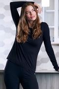 Langærmet T-shirt i bambus til damer