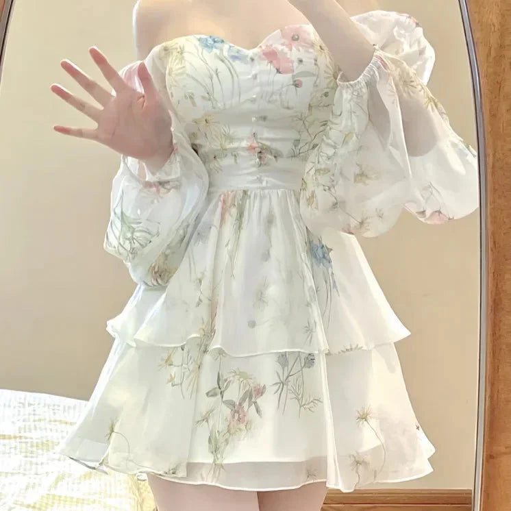 Minivestido de gasa floral lindo