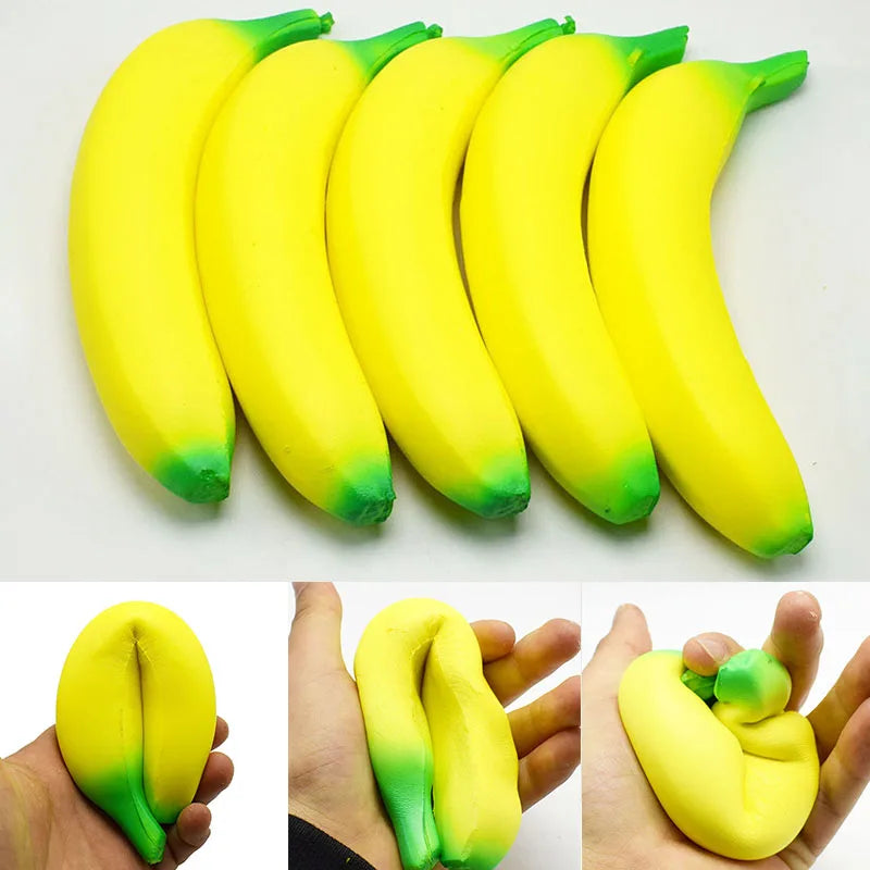 Squishy Banan Stresslegetøj | Langsomt Stigende Klemmelegetøj