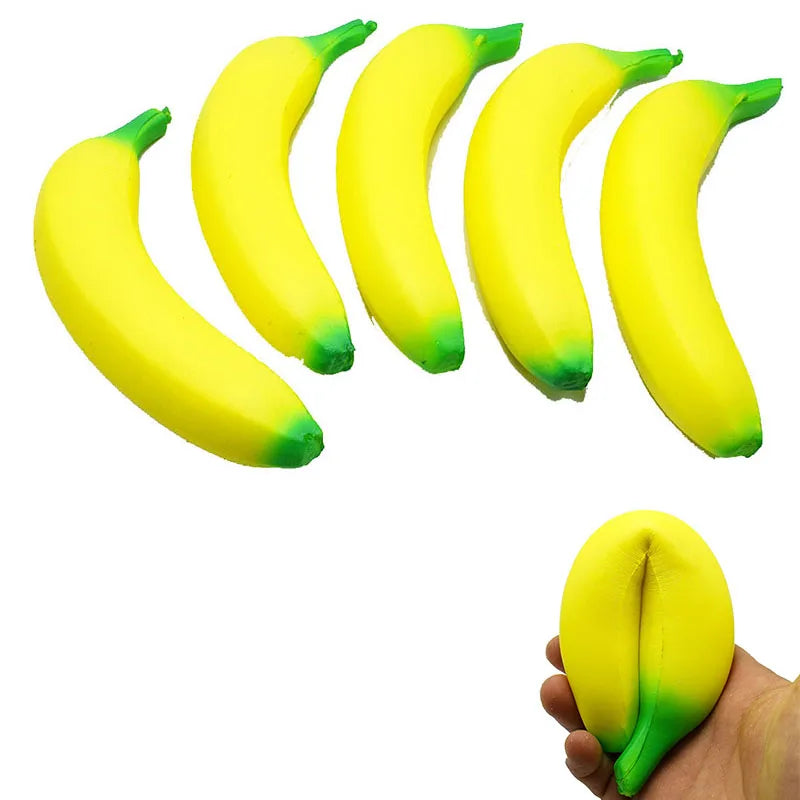 Squishy Banan Stresslegetøj | Langsomt Stigende Klemmelegetøj