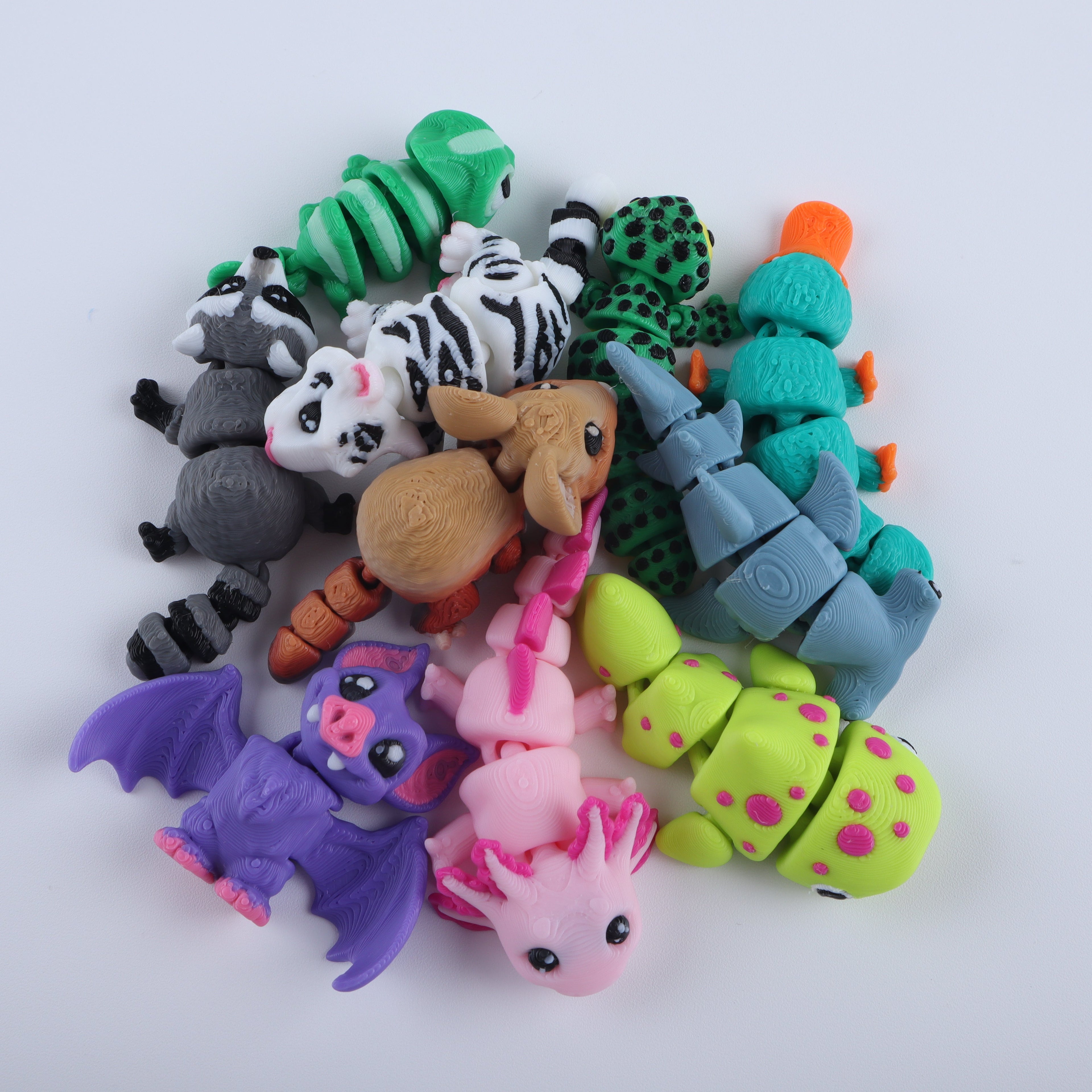 Paquete de mini juguetes antiestrés con diseño de criatura impreso en 3D – Set de regalo de bolsa de dulces sensoriales