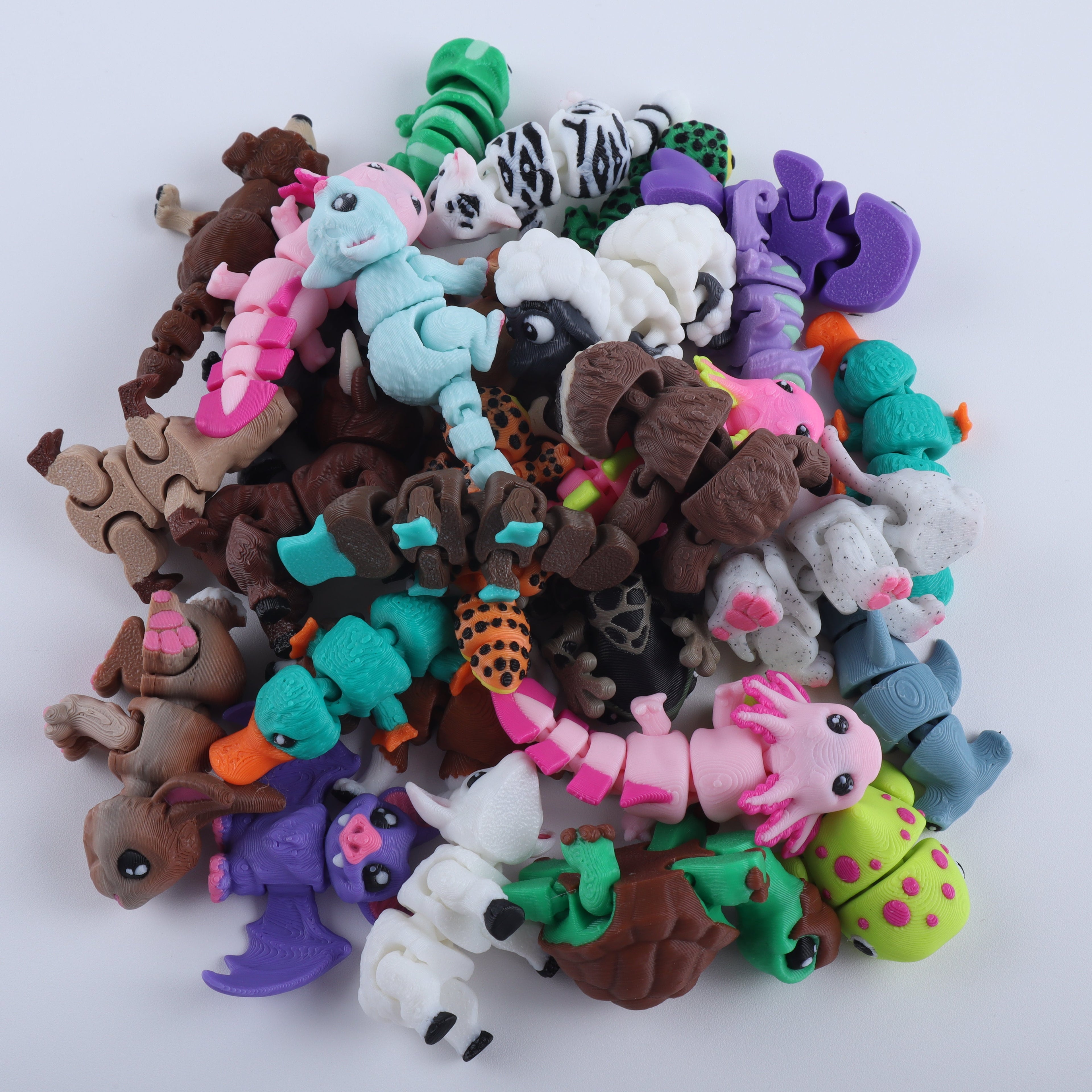 Paquete de mini juguetes antiestrés con diseño de criatura impreso en 3D – Set de regalo de bolsa de dulces sensoriales