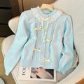 Cárdigans pastel de encaje con cuello dulce