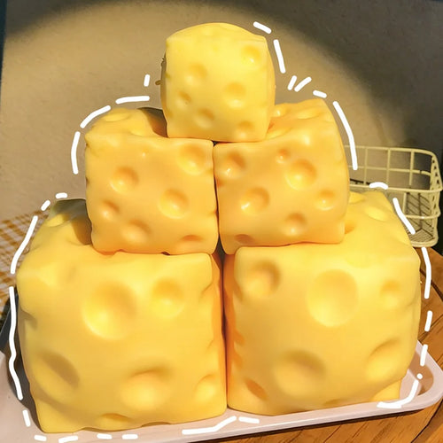 Juguete antiestrés blando de queso | Bola blanda para apretar de recuperación lenta