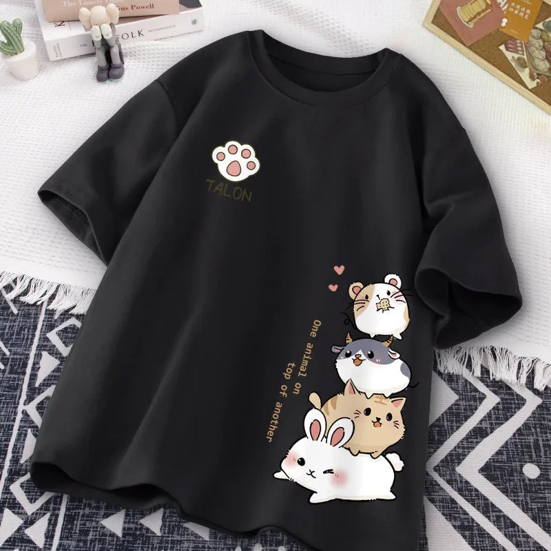 Camiseta de pila de animales lindos