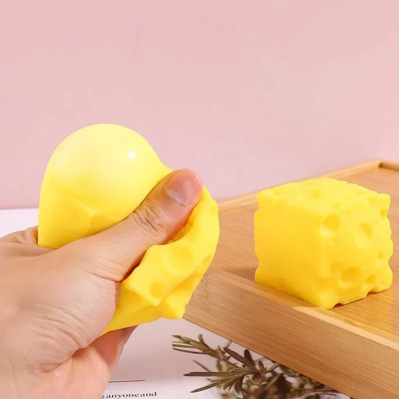 Pelota antiestrés blanda de queso | Juguete sensorial antiestrés para niños y adultos