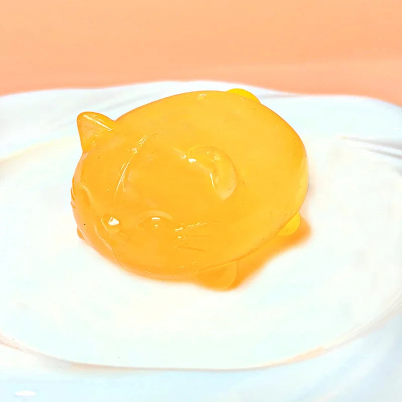 Mini Lindos Juguetes Blandos de Malvavisco de Gato | Bola de Alivio del Estrés de Crecimiento Lento