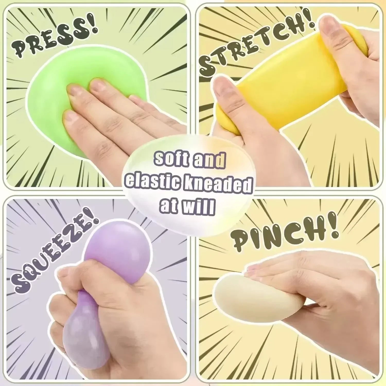 Pelota antiestrés de bola de masa colorida | Juguete sensorial para apretar con vaporera