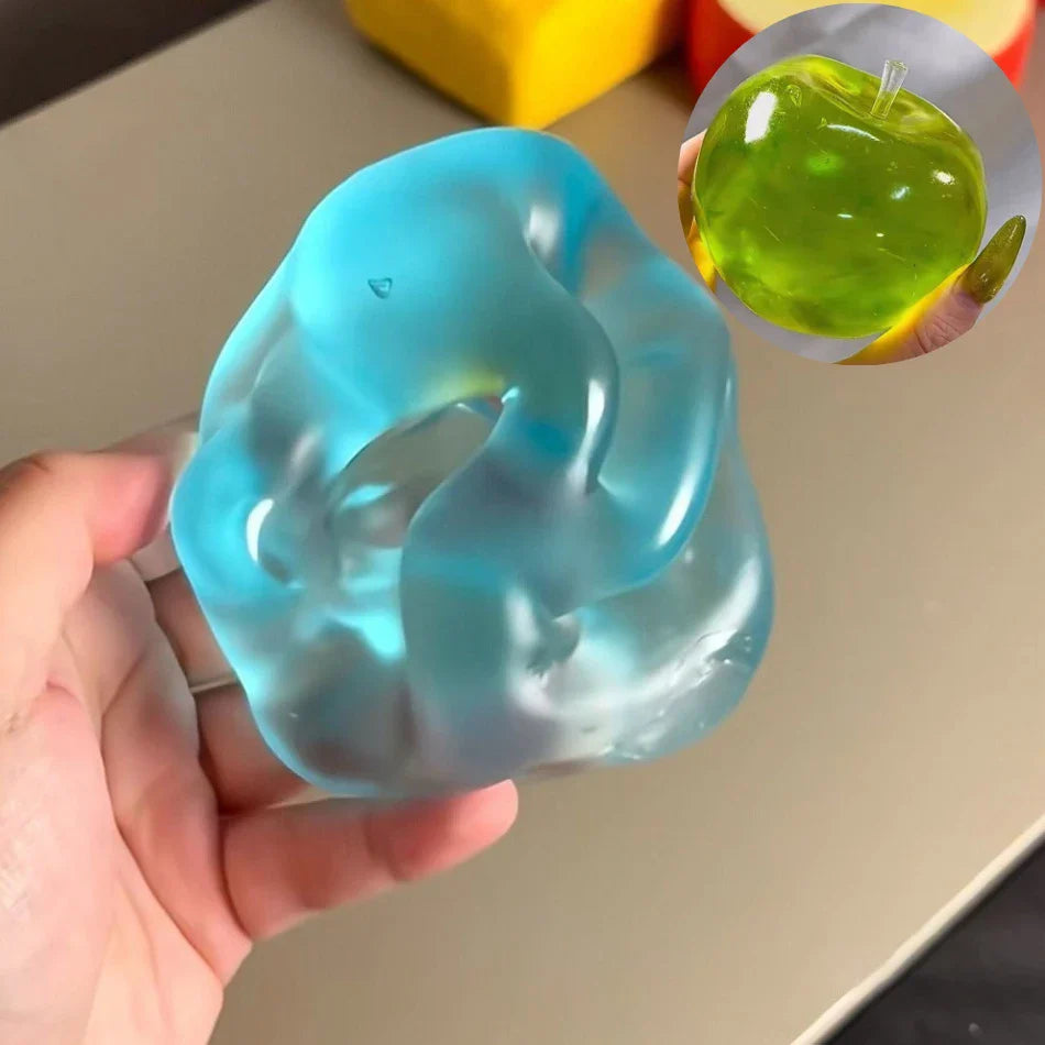 Pelota antiestrés de manzana verde | Juguete sensorial blando de rebote lento para TDAH y autismo