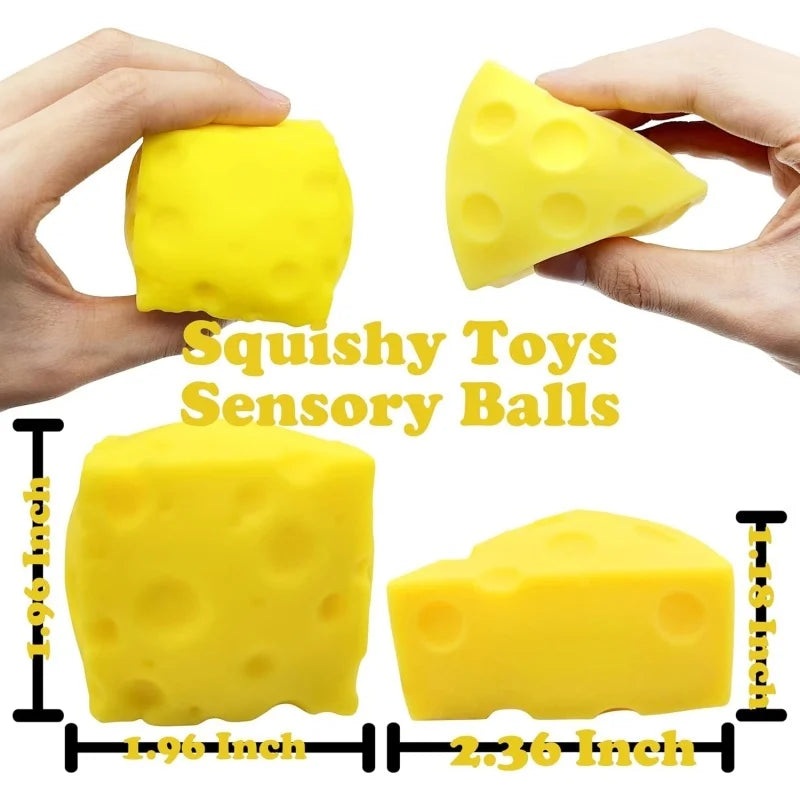 Pelota antiestrés blanda de queso | Juguete sensorial antiestrés para niños y adultos