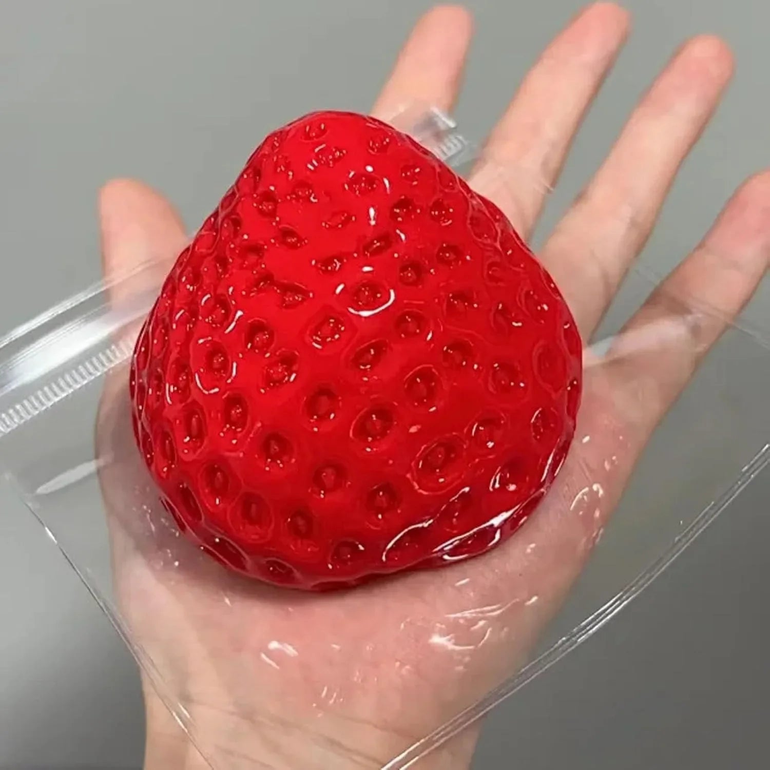 Jordbær Squishy Stresslegetøj Sæt | 3 stk. Blødt TPR Klemme Fidget