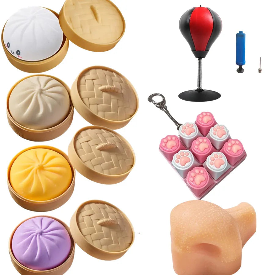 Bolas antiestrés de colores con forma de dumpling | Juguetes sensoriales Fidget