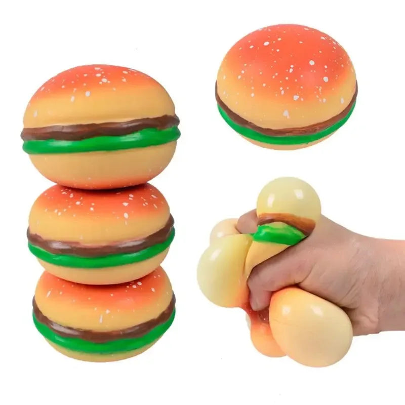 Pelota antiestrés de hamburguesa | Juguete sensorial para aliviar la ansiedad