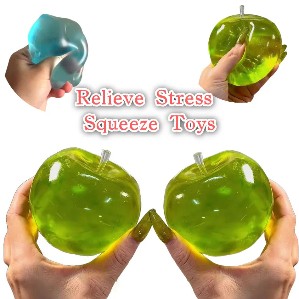 Pelota antiestrés de manzana verde | Juguete sensorial blando de rebote lento para TDAH y autismo