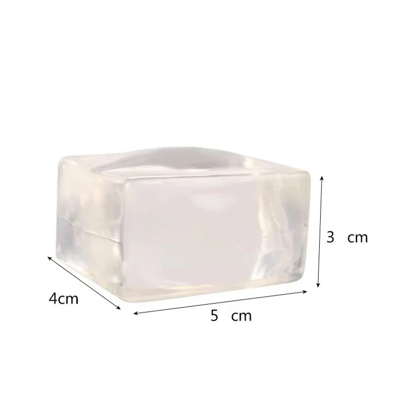 Gennemsigtig Is-terning Squishy | Langsom Rebound Paillet Maltose Stressbold