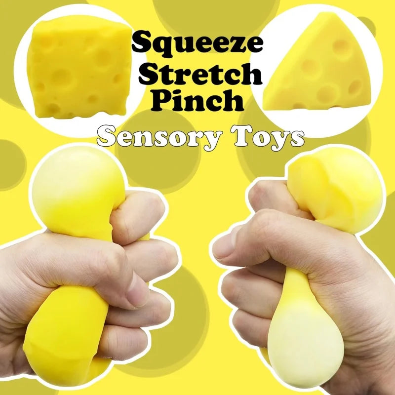Pelota antiestrés blanda de queso | Juguete sensorial antiestrés para niños y adultos