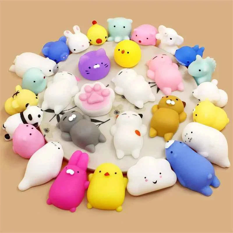 50-5PCS Mochi Squishies Kawaii Anima Squishy Toys Para Niños Pelota Antiestrés Para Apretar Regalos De Fiesta Juguetes Para Aliviar El Estrés Para Cumpleaños