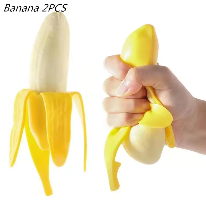 Pelota antiestrés de plátano | Juguete blandito de fruta para aliviar la ansiedad