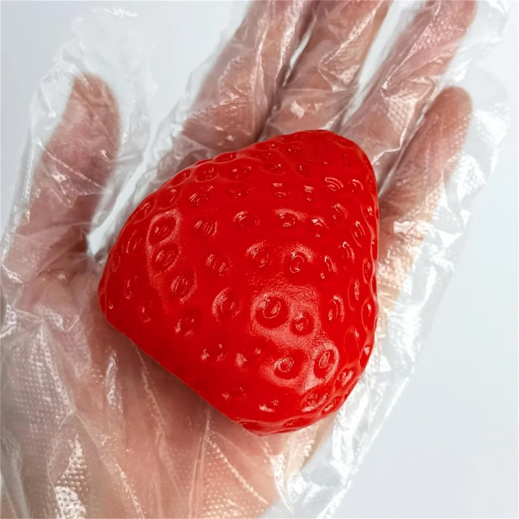 Jordbær Squishy Stresslegetøj Sæt | 3 stk. Blødt TPR Klemme Fidget
