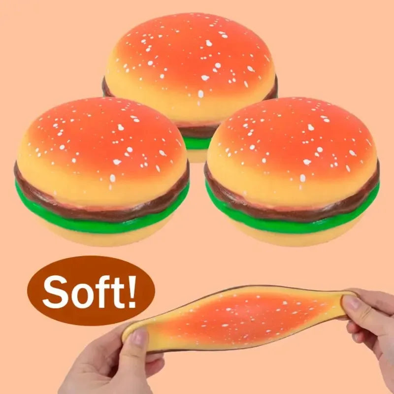 Pelota antiestrés de hamburguesa | Juguete sensorial para aliviar la ansiedad