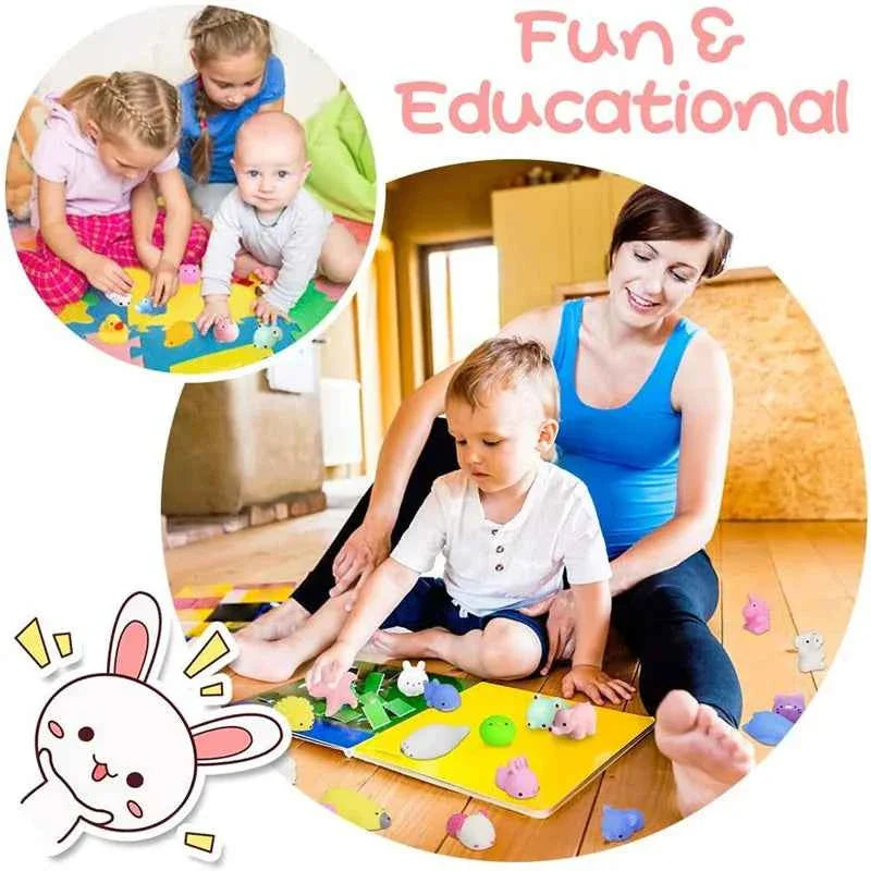 50-5PCS Mochi Squishies Kawaii Anima Squishy Toys Para Niños Pelota Antiestrés Para Apretar Regalos De Fiesta Juguetes Para Aliviar El Estrés Para Cumpleaños