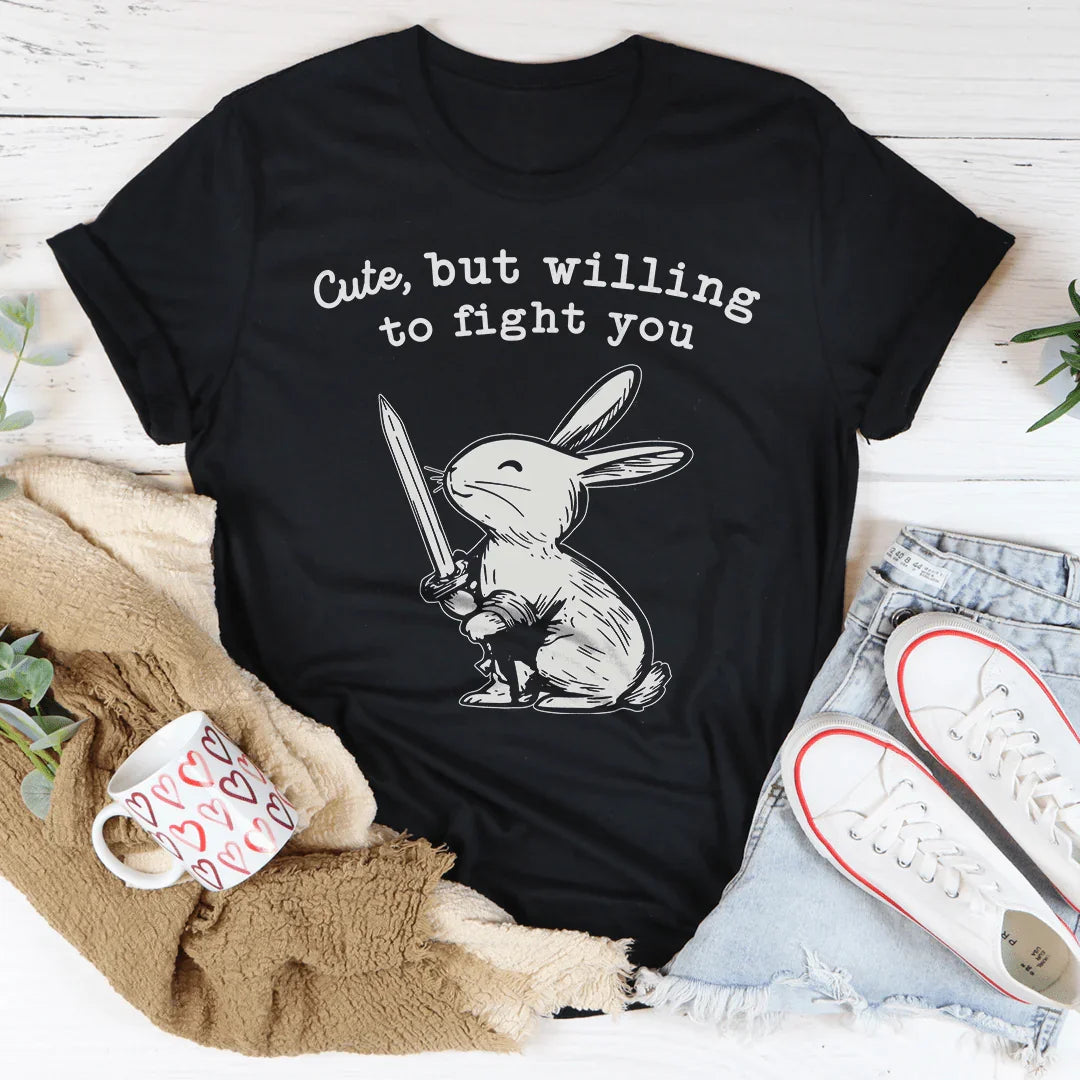Camiseta Bonita Pero Dispuesto/a a Pelear Contigo