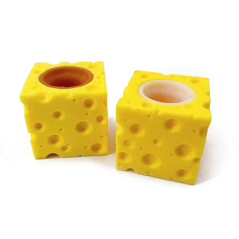 Pelota Antiestrés de Ratón de Queso | Divertido Juguete Blando para Aliviar la Ansiedad